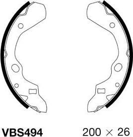 Motaquip VBS494 - Комплект тормозных колодок, барабанные autospares.lv