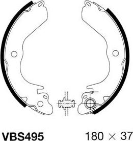 Motaquip VBS495 - Комплект тормозных колодок, барабанные autospares.lv