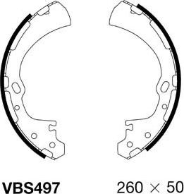 Motaquip VBS497 - Комплект тормозных колодок, барабанные autospares.lv