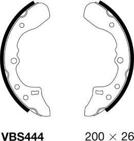 Motaquip VBS444 - Комплект тормозных колодок, барабанные autospares.lv