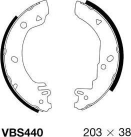 Motaquip VBS440 - Комплект тормозных колодок, барабанные autospares.lv