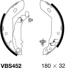 Motaquip VBS452 - Комплект тормозных колодок, барабанные autospares.lv