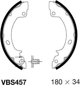 Motaquip VBS457 - Комплект тормозных колодок, барабанные autospares.lv