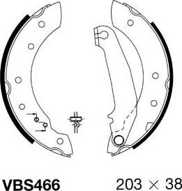 Motaquip VBS466 - Комплект тормозных колодок, барабанные autospares.lv