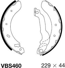 Motaquip VBS460 - Комплект тормозных колодок, барабанные autospares.lv