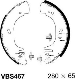 Motaquip VBS467 - Комплект тормозных колодок, барабанные autospares.lv