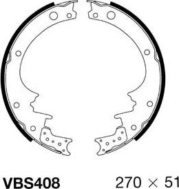 Motaquip VBS408 - Комплект тормозных колодок, барабанные autospares.lv