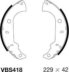 Motaquip VBS418 - Комплект тормозных колодок, барабанные autospares.lv