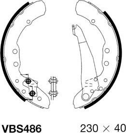 Motaquip VBS486 - Комплект тормозных колодок, барабанные autospares.lv