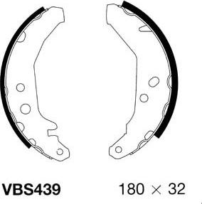 Motaquip VBS439 - Комплект тормозных колодок, барабанные autospares.lv