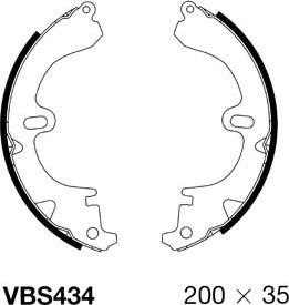 Motaquip VBS434 - Комплект тормозных колодок, барабанные autospares.lv