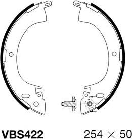 Motaquip VBS422 - Комплект тормозных колодок, барабанные autospares.lv