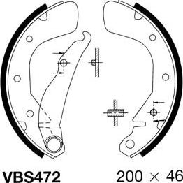 Motaquip VBS472 - Комплект тормозных колодок, барабанные autospares.lv