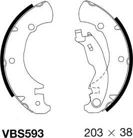 Motaquip VBS593 - Комплект тормозных колодок, барабанные autospares.lv