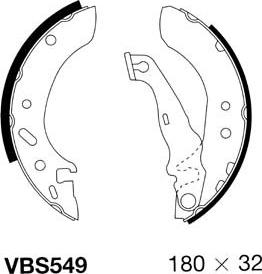 Motaquip VBS549 - Комплект тормозных колодок, барабанные autospares.lv