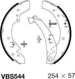 Motaquip VBS544 - Комплект тормозных колодок, барабанные autospares.lv