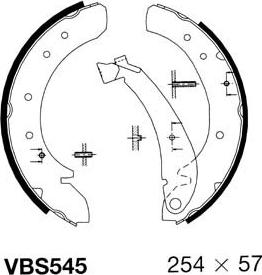 Motaquip VBS545 - Комплект тормозных колодок, барабанные autospares.lv