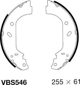 Motaquip VBS546 - Комплект тормозных колодок, барабанные autospares.lv