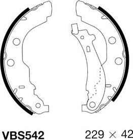 Motaquip VBS542 - Комплект тормозных колодок, барабанные autospares.lv