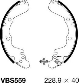 Motaquip VBS559 - Комплект тормозных колодок, барабанные autospares.lv