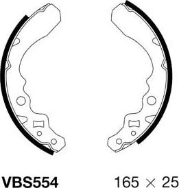 Motaquip VBS554 - Комплект тормозных колодок, барабанные autospares.lv