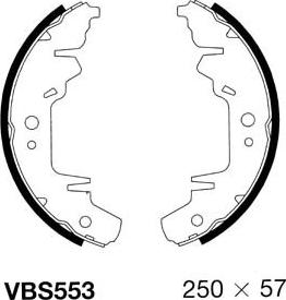 Motaquip VBS553 - Комплект тормозных колодок, барабанные autospares.lv