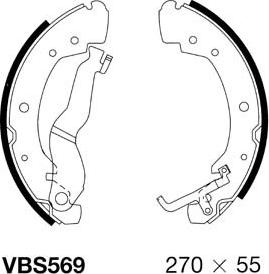 Motaquip VBS569 - Комплект тормозных колодок, барабанные autospares.lv