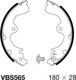 Motaquip VBS565 - Комплект тормозных колодок, барабанные autospares.lv