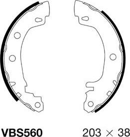 Motaquip VBS560 - Комплект тормозных колодок, барабанные autospares.lv