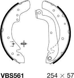 Motaquip VBS561 - Комплект тормозных колодок, барабанные autospares.lv