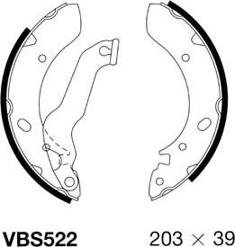Motaquip VBS522 - Комплект тормозных колодок, барабанные autospares.lv