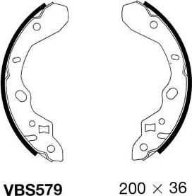 Motaquip VBS579 - Комплект тормозных колодок, барабанные autospares.lv