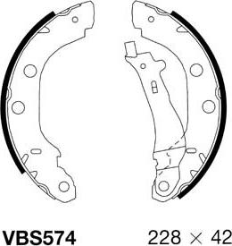 Motaquip VBS574 - Комплект тормозных колодок, барабанные autospares.lv