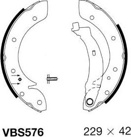 Motaquip VBS576 - Комплект тормозных колодок, барабанные autospares.lv