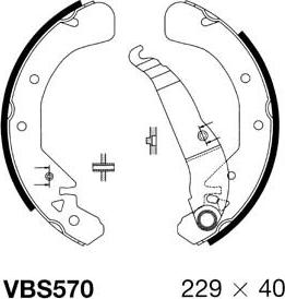 Motaquip VBS570 - Комплект тормозных колодок, барабанные autospares.lv