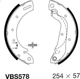 Motaquip VBS578 - Комплект тормозных колодок, барабанные autospares.lv