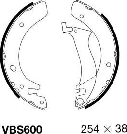 Motaquip VBS600 - Комплект тормозных колодок, барабанные autospares.lv