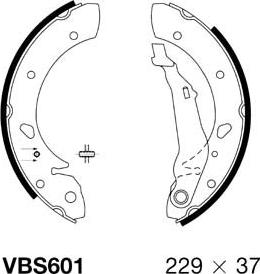 Motaquip VBS601 - Комплект тормозных колодок, барабанные autospares.lv