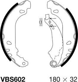 Motaquip VBS602 - Комплект тормозных колодок, барабанные autospares.lv