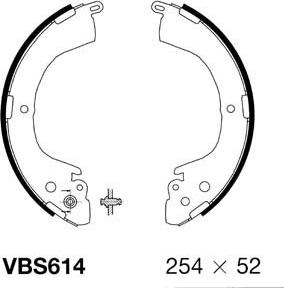 Motaquip VBS614 - Комплект тормозных колодок, барабанные autospares.lv