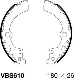 Motaquip VBS610 - Комплект тормозных колодок, барабанные autospares.lv