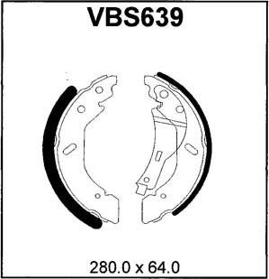 Motaquip VBS639 - Комплект тормозных колодок, барабанные autospares.lv