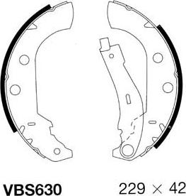 Motaquip VBS630 - Комплект тормозных колодок, барабанные autospares.lv