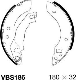 Motaquip VBS186 - Комплект тормозных колодок, барабанные autospares.lv