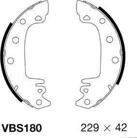 Motaquip VBS180 - Комплект тормозных колодок, барабанные autospares.lv