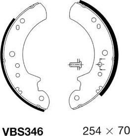 Motaquip VBS346 - Комплект тормозных колодок, барабанные autospares.lv