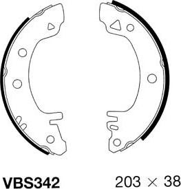 Motaquip VBS342 - Комплект тормозных колодок, барабанные autospares.lv