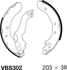 Motaquip VBS302 - Комплект тормозных колодок, барабанные autospares.lv