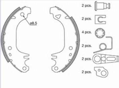 Motaquip VBS315 - Комплект тормозных колодок, барабанные autospares.lv