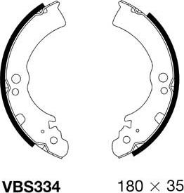 Motaquip VBS334 - Комплект тормозных колодок, барабанные autospares.lv